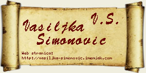Vasiljka Simonović vizit kartica
